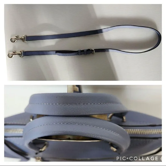 Henri Bendel Blue Leather 2-Way Mini Crossbody Tote Bag - Picture 9 of 11